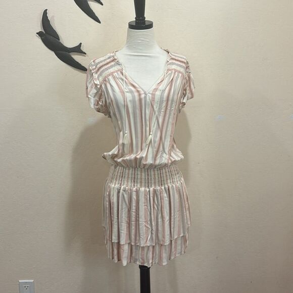 Paige Cristina Striped Mini Dress ~ Ecru / Multi ~ S ~ Revolve - Picture 4 of 13